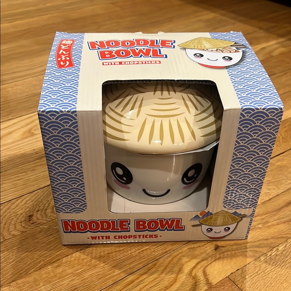 Cute Noodle Bowl with Chopsticks